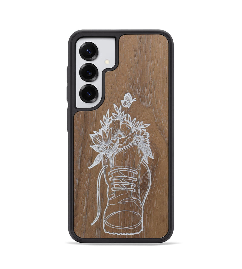 Galaxy S25 Wood Phone Case - Wildflower Walk - Walnut (Curated)