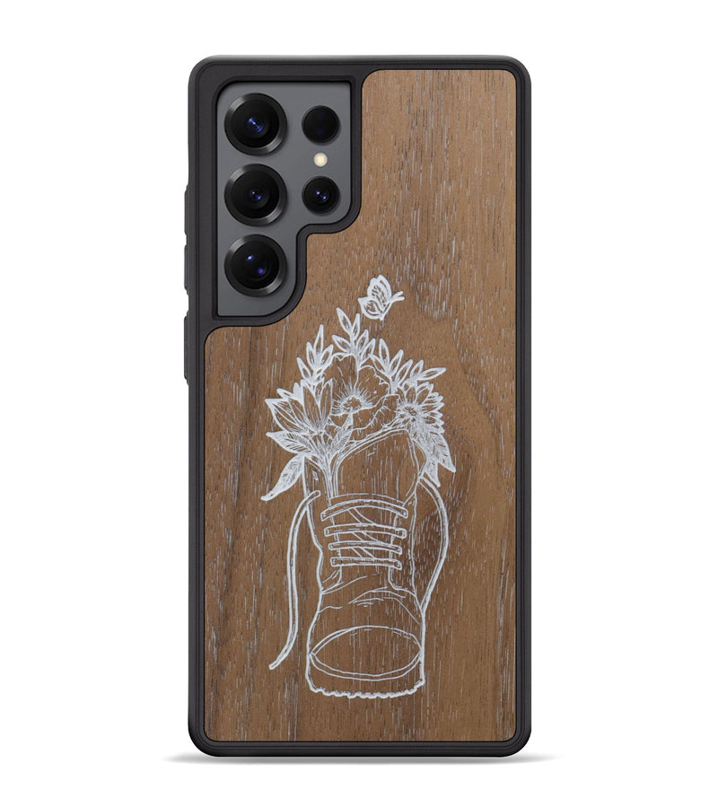 Galaxy S25 Ultra Wood Phone Case - Wildflower Walk - Walnut (Curated)