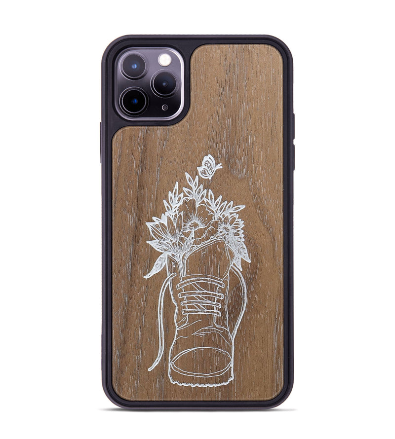iPhone 11 Pro Max Wood+Resin Phone Case - Wildflower Walk - Walnut (Curated)