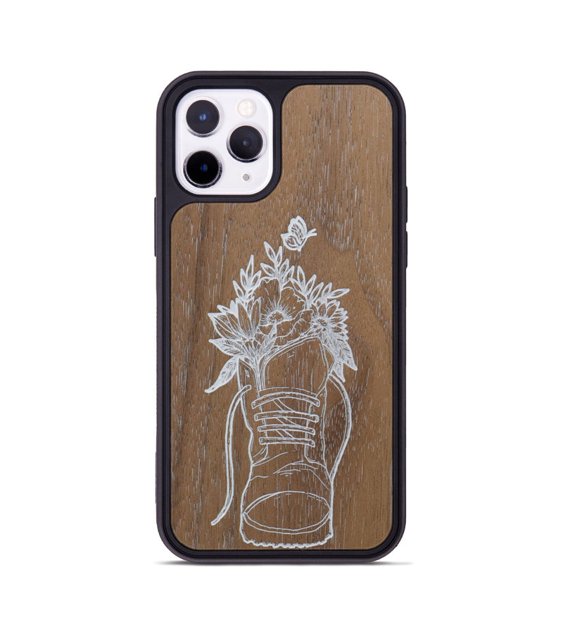 iPhone 11 Pro Wood Phone Case - Wildflower Walk - Walnut (Curated)