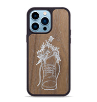 iPhone 14 Pro Max Wood+Resin Phone Case - Wildflower Walk - Walnut (Curated)