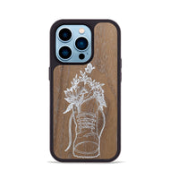 iPhone 14 Pro Wood+Resin Phone Case - Wildflower Walk - Walnut (Curated)