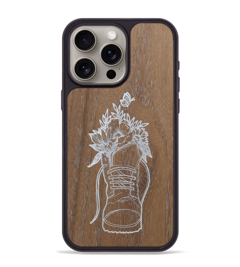 iPhone 15 Pro Max Wood Phone Case - Wildflower Walk - Walnut (Curated)