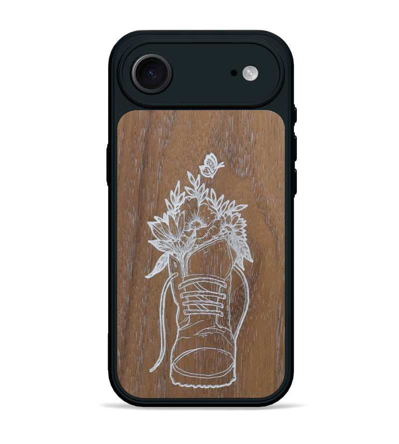 iPhone 17 Air Wood Phone Case - Wildflower Walk - Walnut (Curated)