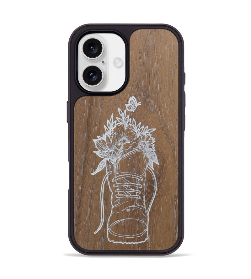 iPhone 17 Wood Phone Case - Wildflower Walk - Walnut (Curated)