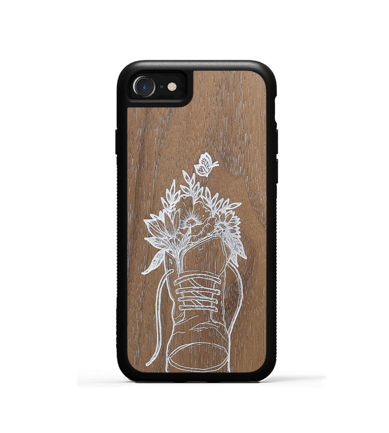 iPhone SE Wood+Resin Phone Case - Wildflower Walk - Walnut (Curated)