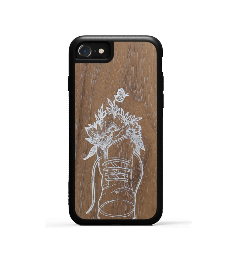 iPhone SE Wood Phone Case - Wildflower Walk - Walnut (Curated)