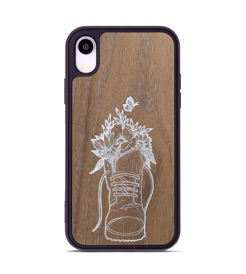 iPhone Xr Wood+Resin Phone Case - Wildflower Walk - Walnut (Curated)