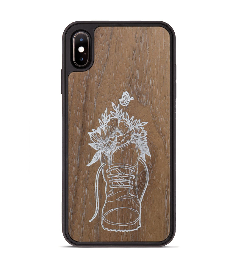 iPhone Xs Max Wood Phone Case - Wildflower Walk - Walnut (Curated)