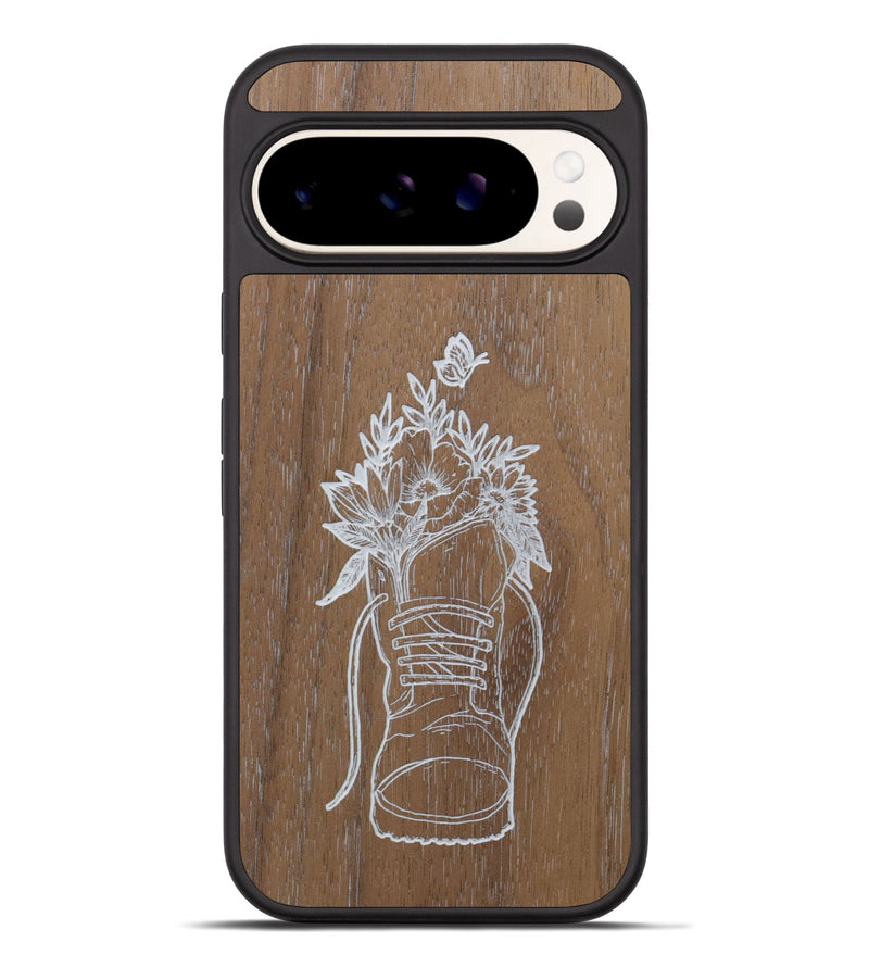 Pixel 9 Pro XL Wood Phone Case - Wildflower Walk - Walnut (Curated)