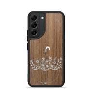 Galaxy S22 Wood+Resin Phone Case - No Rain No Flowers - Walnut (Curated)
