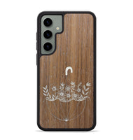 Galaxy S24 Plus Wood+Resin Phone Case - No Rain No Flowers - Walnut (Curated)