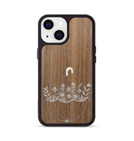 iPhone 13 Wood+Resin Phone Case - No Rain No Flowers - Walnut (Curated)