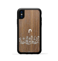 iPhone Xs Wood+Resin Phone Case - No Rain No Flowers - Walnut (Curated)