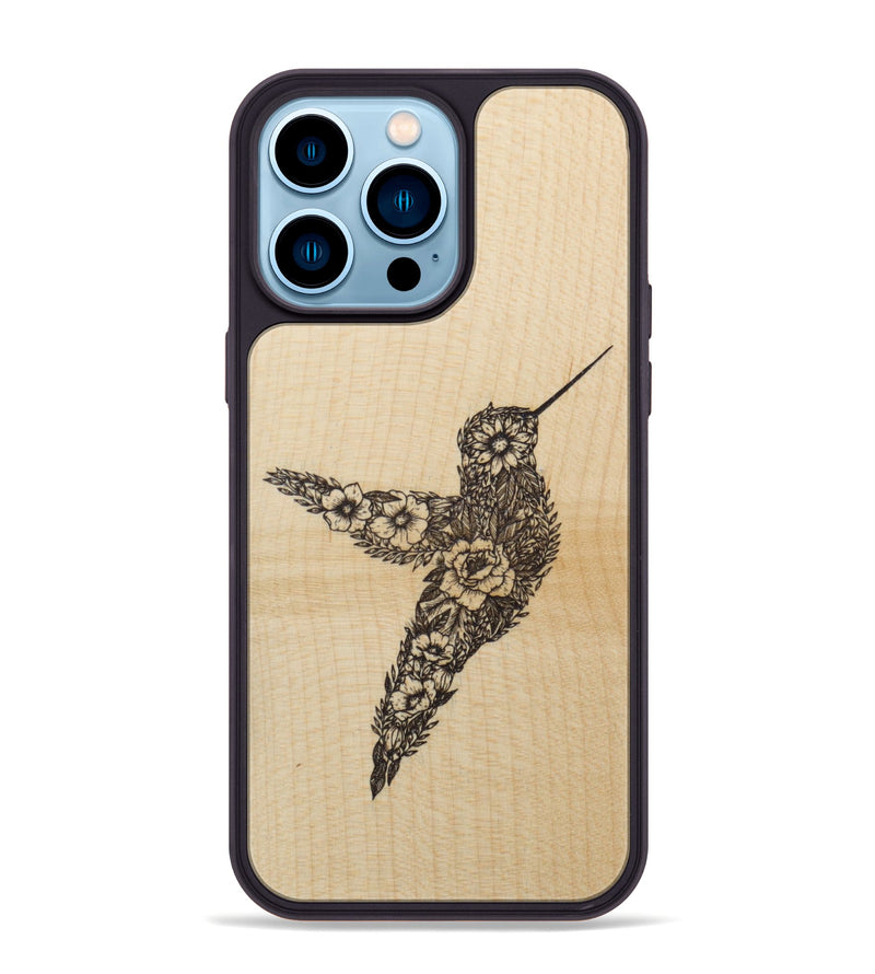 iPhone 14 Pro Max Wood Phone Case - Hover In The Moment - Maple (Curated)