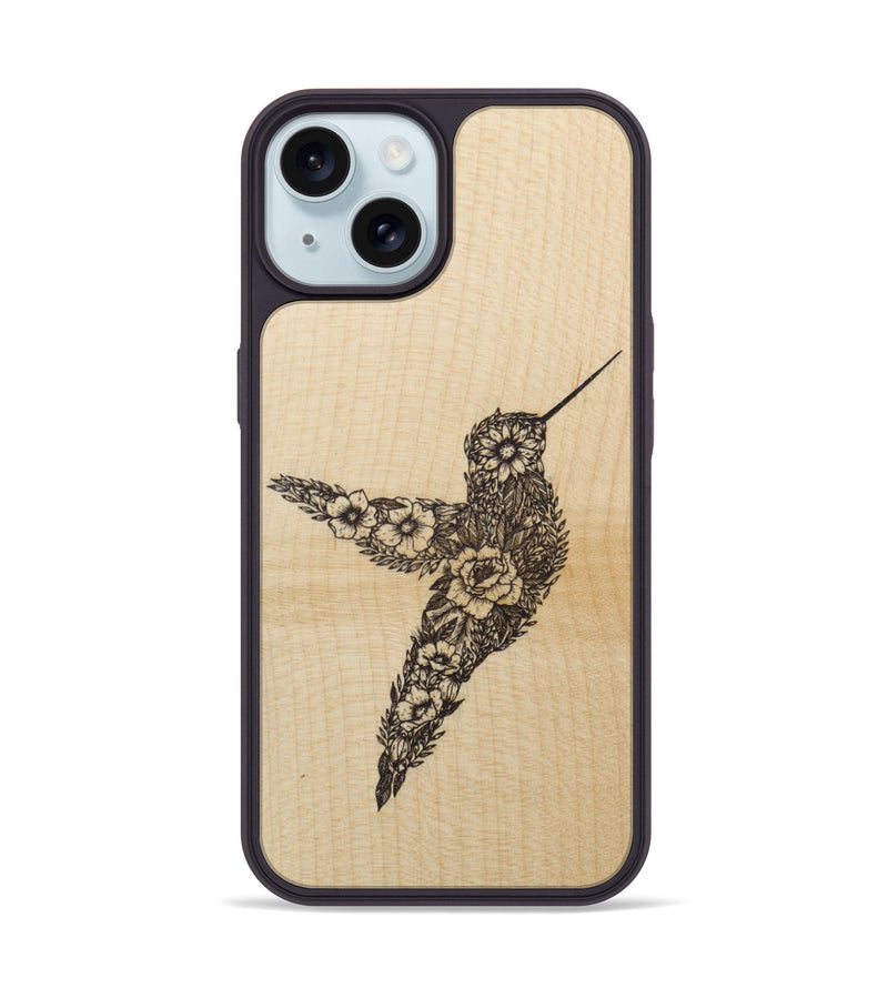 iPhone 15 Wood Phone Case - Hover In The Moment - Maple (Curated)
