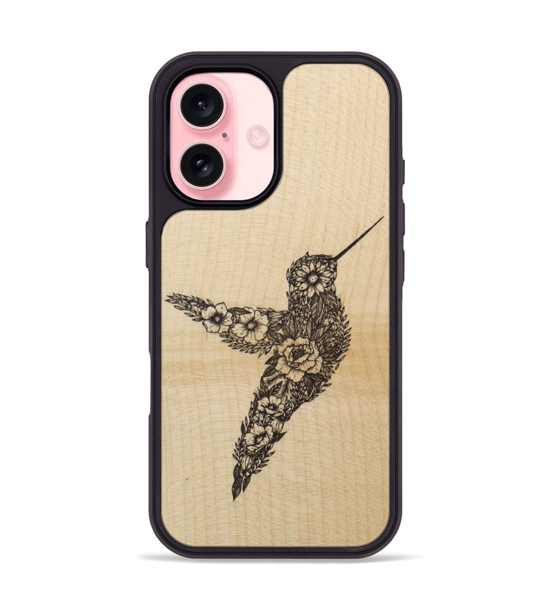iPhone 16 Wood Phone Case - Hover In The Moment - Maple (Curated)