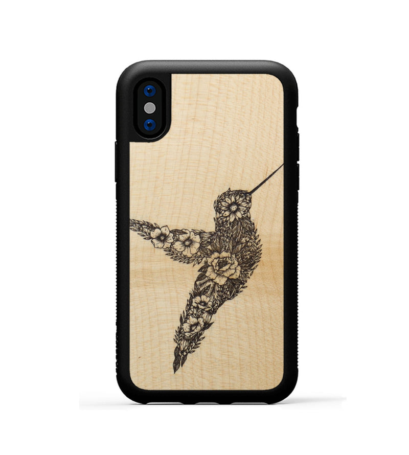 iPhone Xs Wood Phone Case - Hover In The Moment - Maple (Curated)