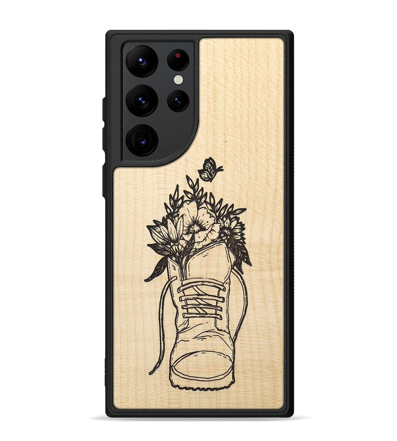 Galaxy S22 Ultra Wood+Resin Phone Case - Wildflower Walk - Maple (Curated)