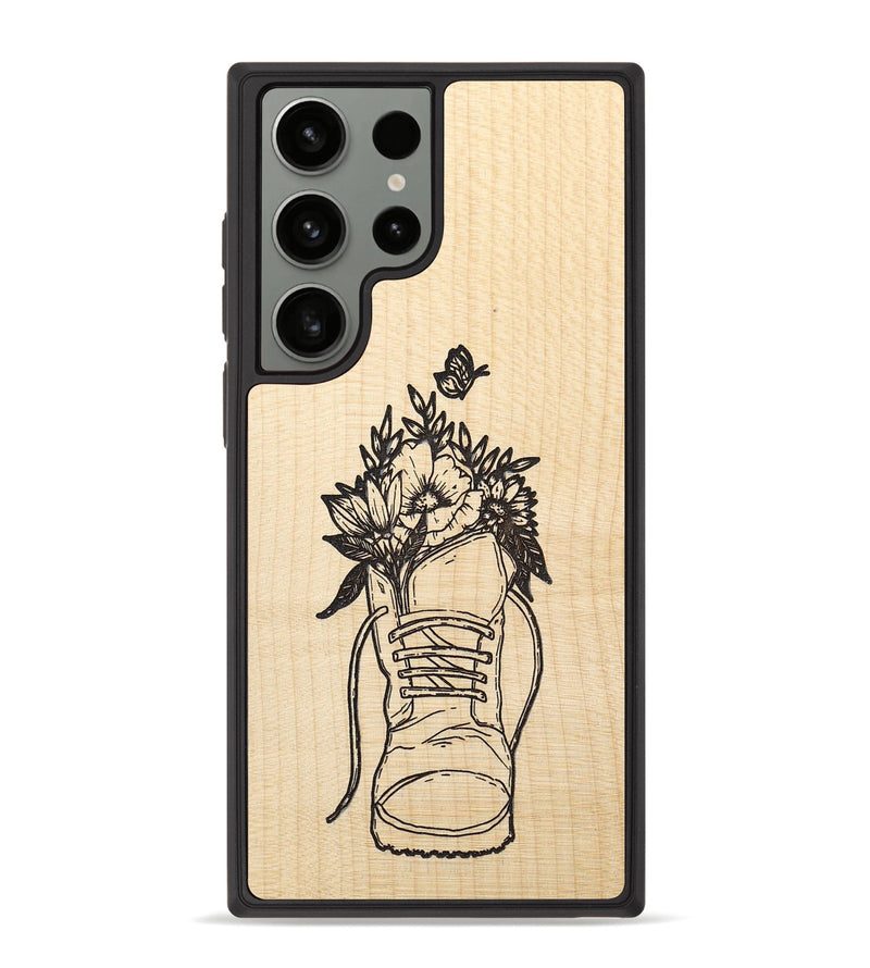 Galaxy S23 Ultra Wood+Resin Phone Case - Wildflower Walk - Maple (Curated)