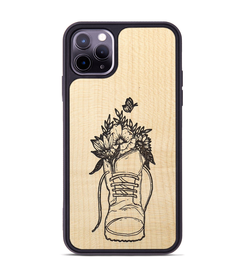 iPhone 11 Pro Max Wood+Resin Phone Case - Wildflower Walk - Maple (Curated)