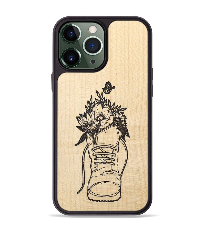 iPhone 13 Pro Max Wood+Resin Phone Case - Wildflower Walk - Maple (Curated)