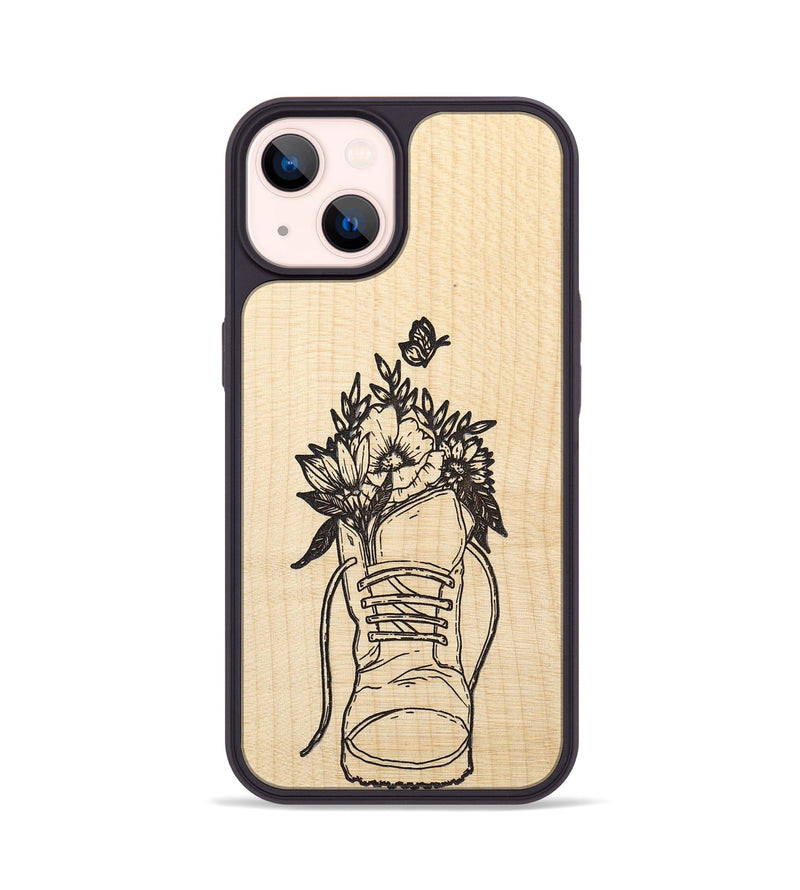 iPhone 14 Wood+Resin Phone Case - Wildflower Walk - Maple (Curated)