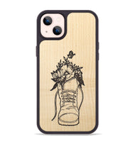 iPhone 14 Plus Wood+Resin Phone Case - Wildflower Walk - Maple (Curated)