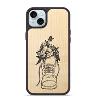 iPhone 15 Plus Wood+Resin Phone Case - Wildflower Walk - Maple (Curated)