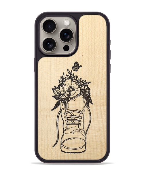 iPhone 15 Pro Max Wood+Resin Phone Case - Wildflower Walk - Maple (Curated)