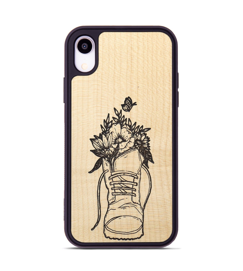 iPhone Xr Wood+Resin Phone Case - Wildflower Walk - Maple (Curated)