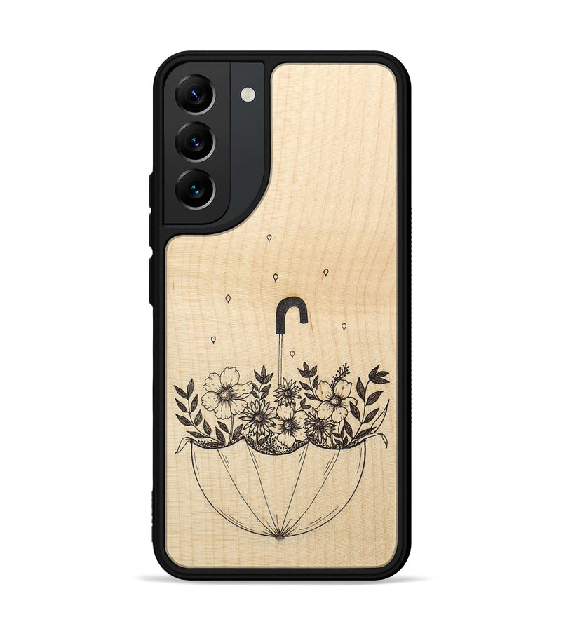 Galaxy S22 Plus Wood+Resin Phone Case - No Rain No Flowers - Maple (Curated)