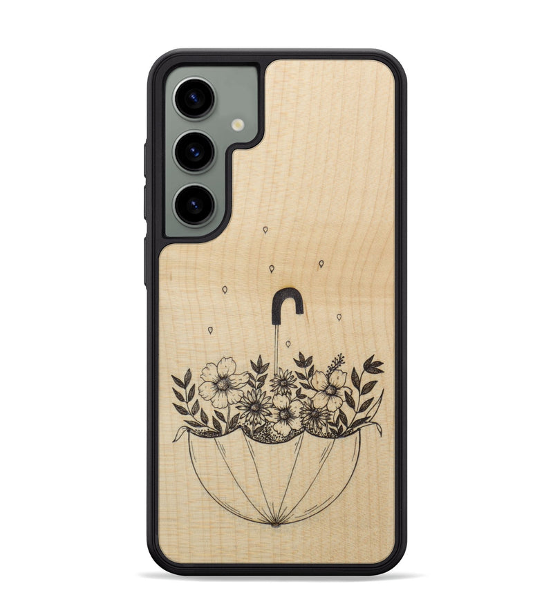 Galaxy S24 Plus Wood Phone Case - No Rain No Flowers - Maple (Curated)