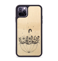 iPhone 11 Pro Max Wood+Resin Phone Case - No Rain No Flowers - Maple (Curated)