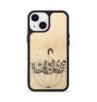 iPhone 13 Wood+Resin Phone Case - No Rain No Flowers - Maple (Curated)