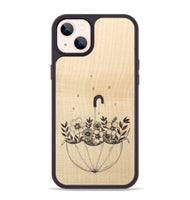 iPhone 14 Plus Wood+Resin Phone Case - No Rain No Flowers - Maple (Curated)