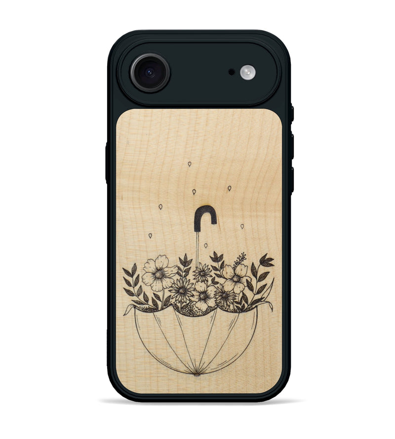 iPhone 17 Air Wood Phone Case - No Rain No Flowers - Maple (Curated)