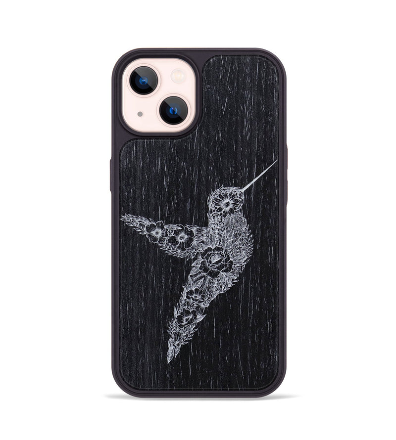 iPhone 14 Wood+Resin Phone Case - Hover In The Moment - Ebony (Curated)