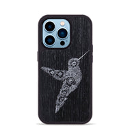 iPhone 14 Pro Wood+Resin Phone Case - Hover In The Moment - Ebony (Curated)