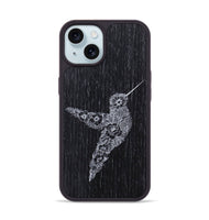 iPhone 15 Wood+Resin Phone Case - Hover In The Moment - Ebony (Curated)