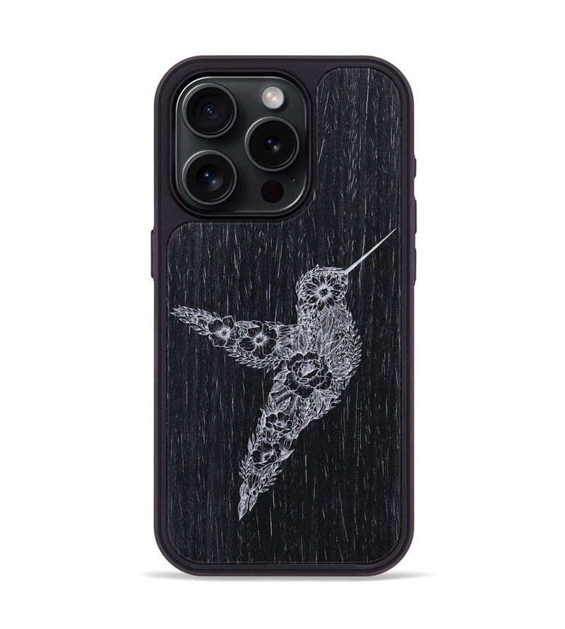 iPhone 15 Pro Wood+Resin Phone Case - Hover In The Moment - Ebony (Curated)