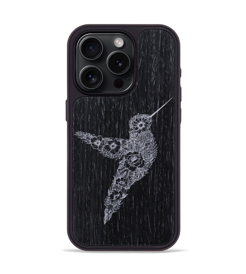 iPhone 15 Pro Wood Phone Case - Hover In The Moment - Ebony (Curated)