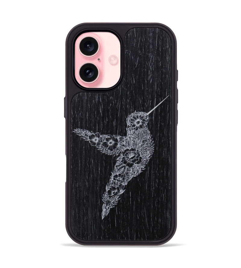 iPhone 16 Wood Phone Case - Hover In The Moment - Ebony (Curated)