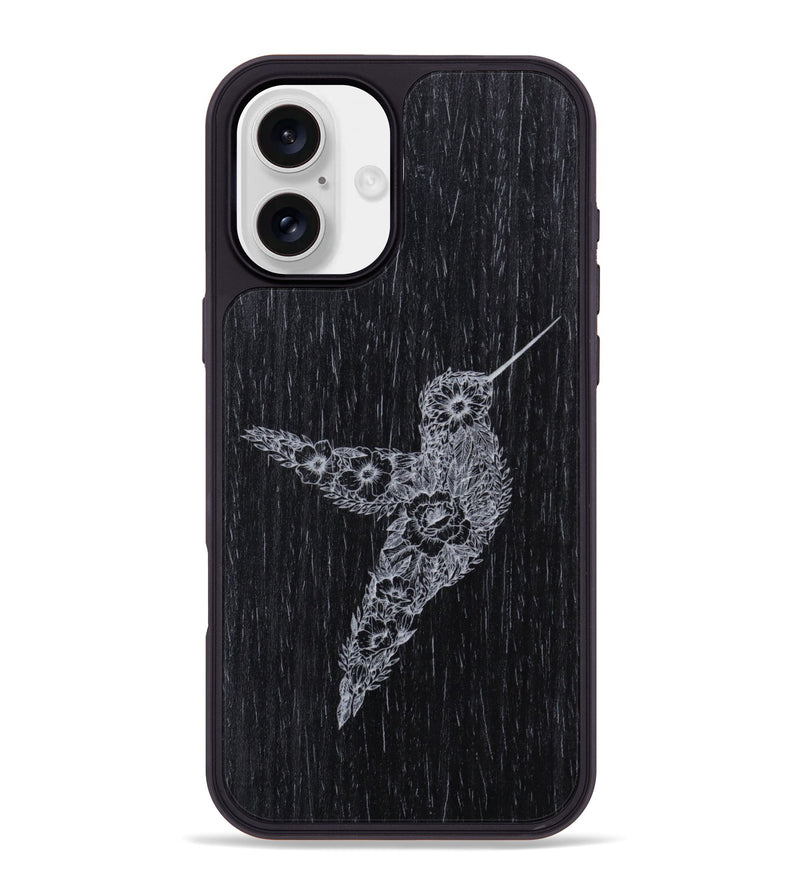 iPhone 16 Plus Wood Phone Case - Hover In The Moment - Ebony (Curated)