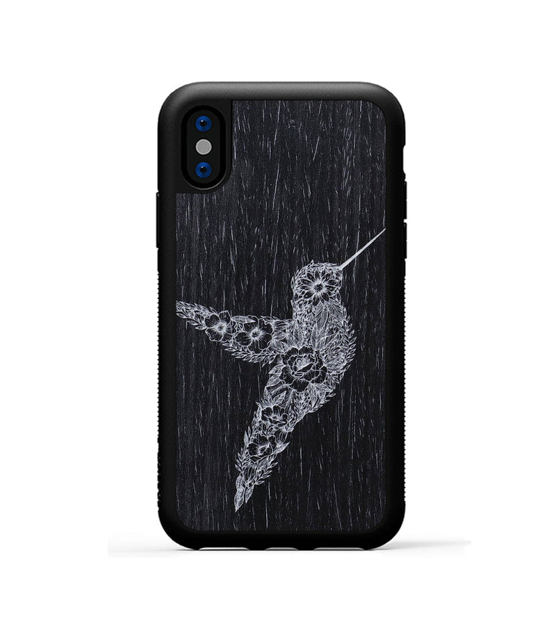 iPhone Xs Wood+Resin Phone Case - Hover In The Moment - Ebony (Curated)