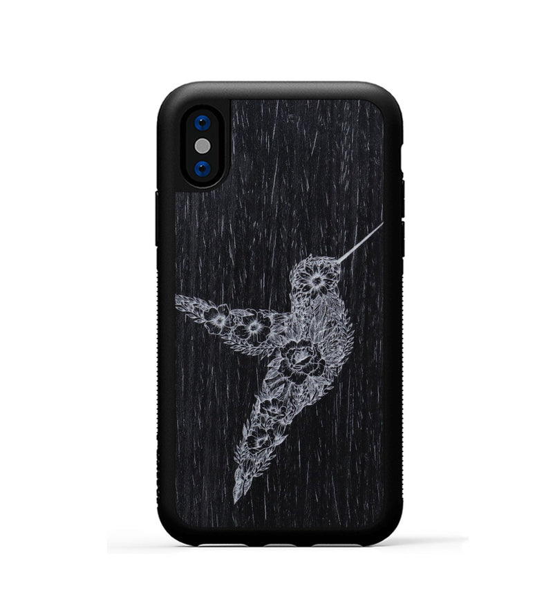 iPhone Xs Wood Phone Case - Hover In The Moment - Ebony (Curated)