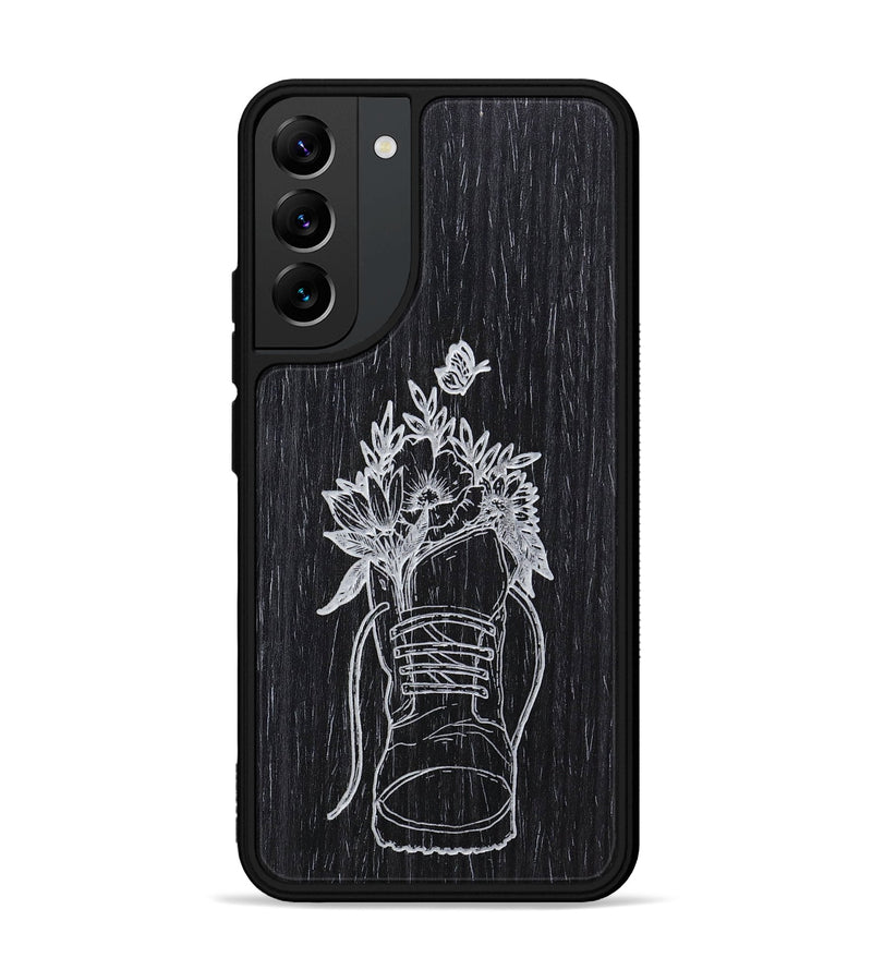 Galaxy S22 Plus Wood+Resin Phone Case - Wildflower Walk - Ebony (Curated)