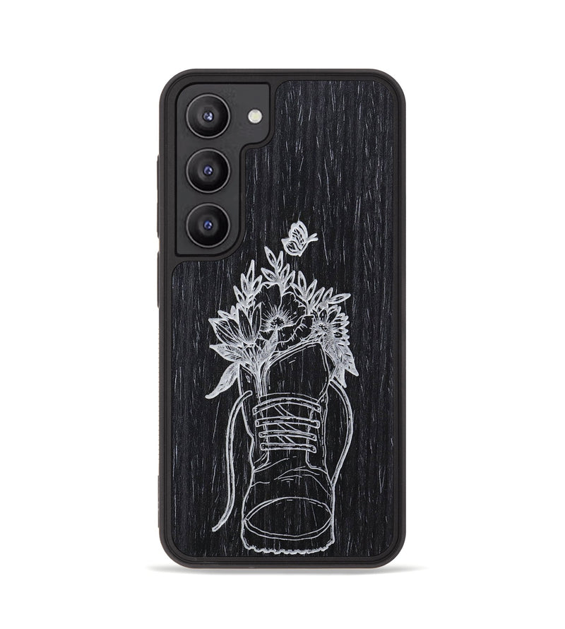 Galaxy S23 Wood+Resin Phone Case - Wildflower Walk - Ebony (Curated)
