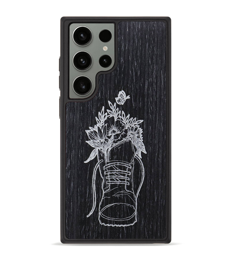 Galaxy S23 Ultra Wood+Resin Phone Case - Wildflower Walk - Ebony (Curated)