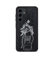 Galaxy S24 Wood+Resin Phone Case - Wildflower Walk - Ebony (Curated)